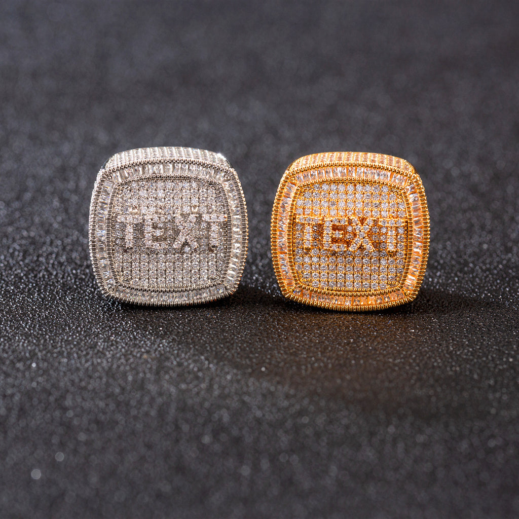 Custom Iced Out CZ Letter Ring