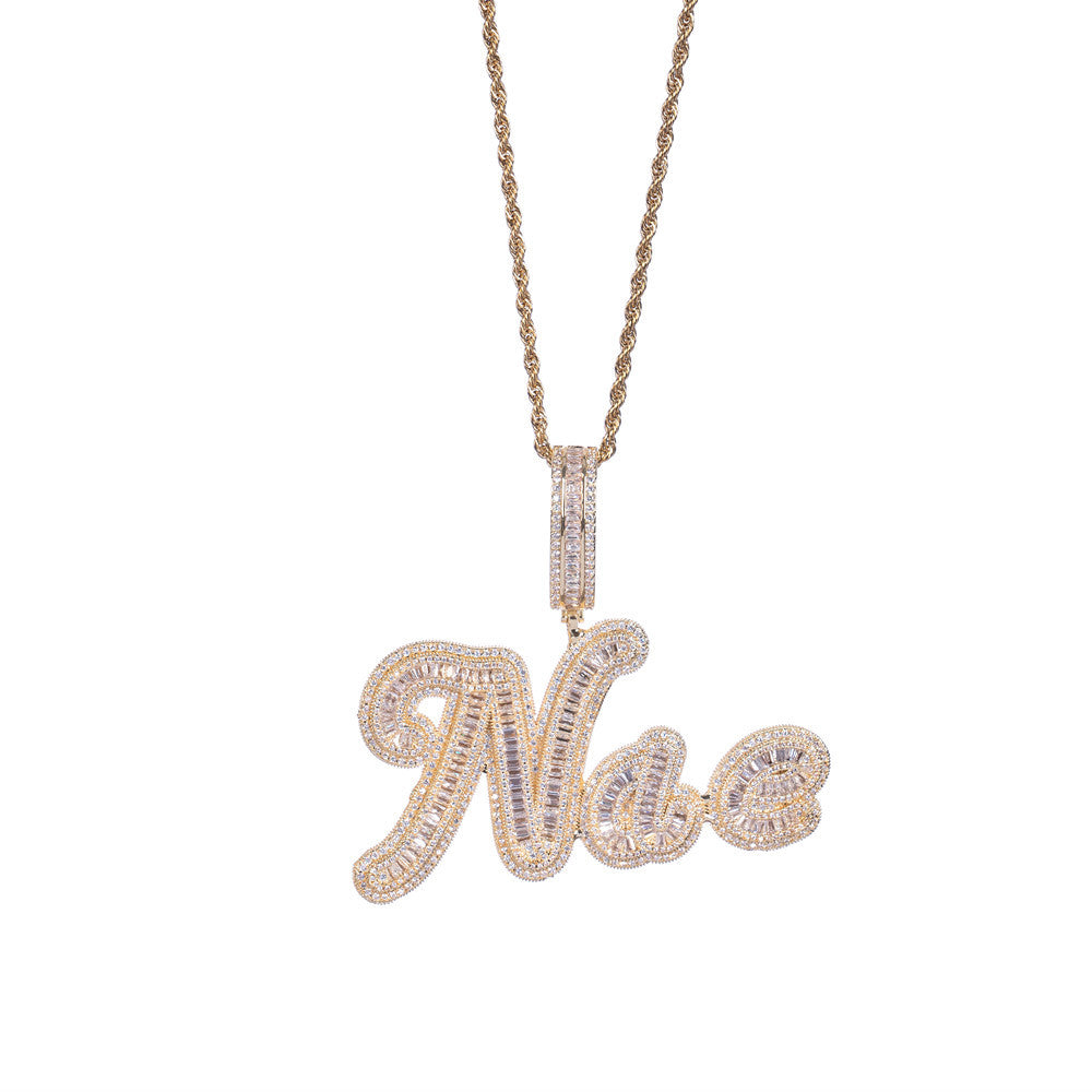 Custom Jala Iced Letter Pendant