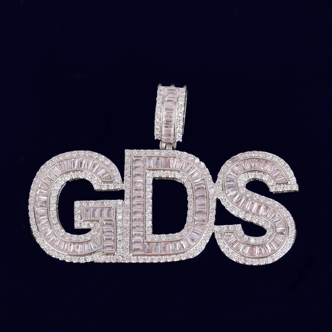 Custom Medium Baguette Block Letter Pendant Hover Image