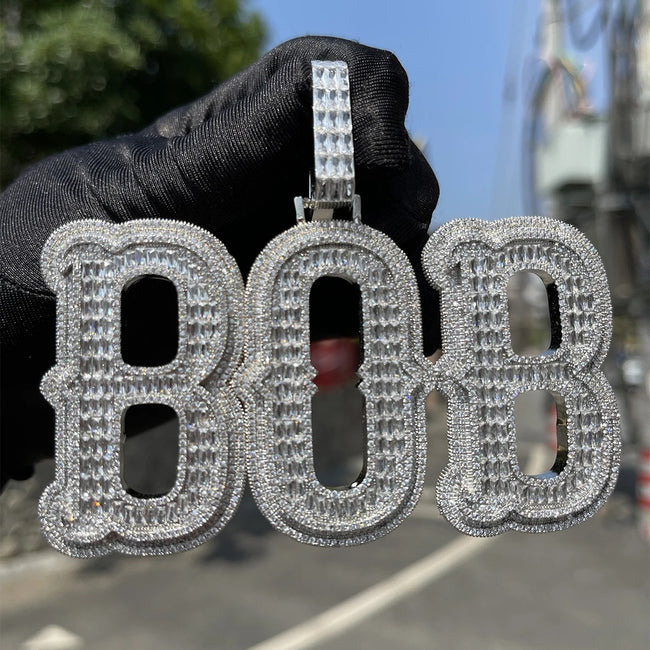 Custom Serif Bubble Letter Pendant Hover Image