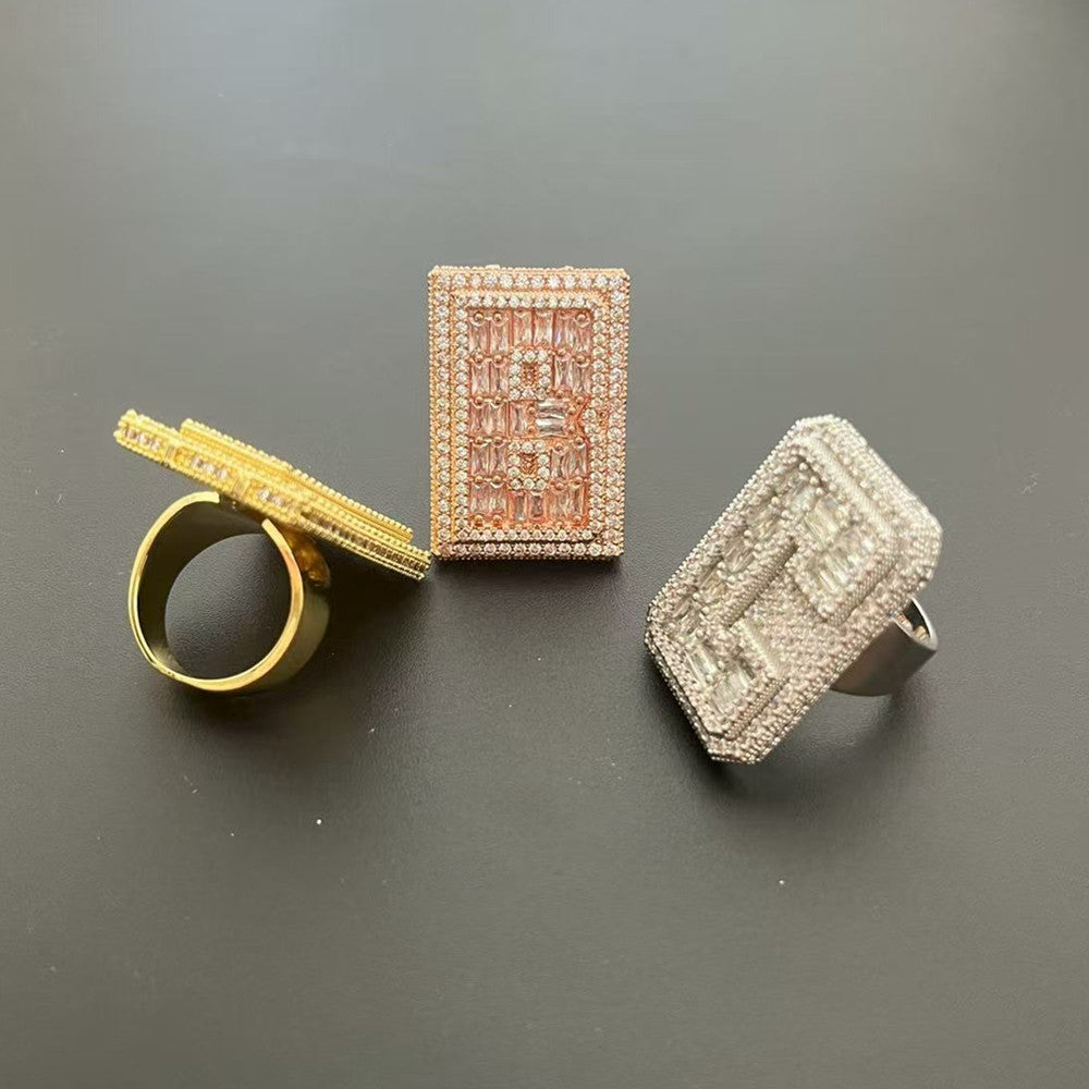 Custom Iced Out Letter Ring