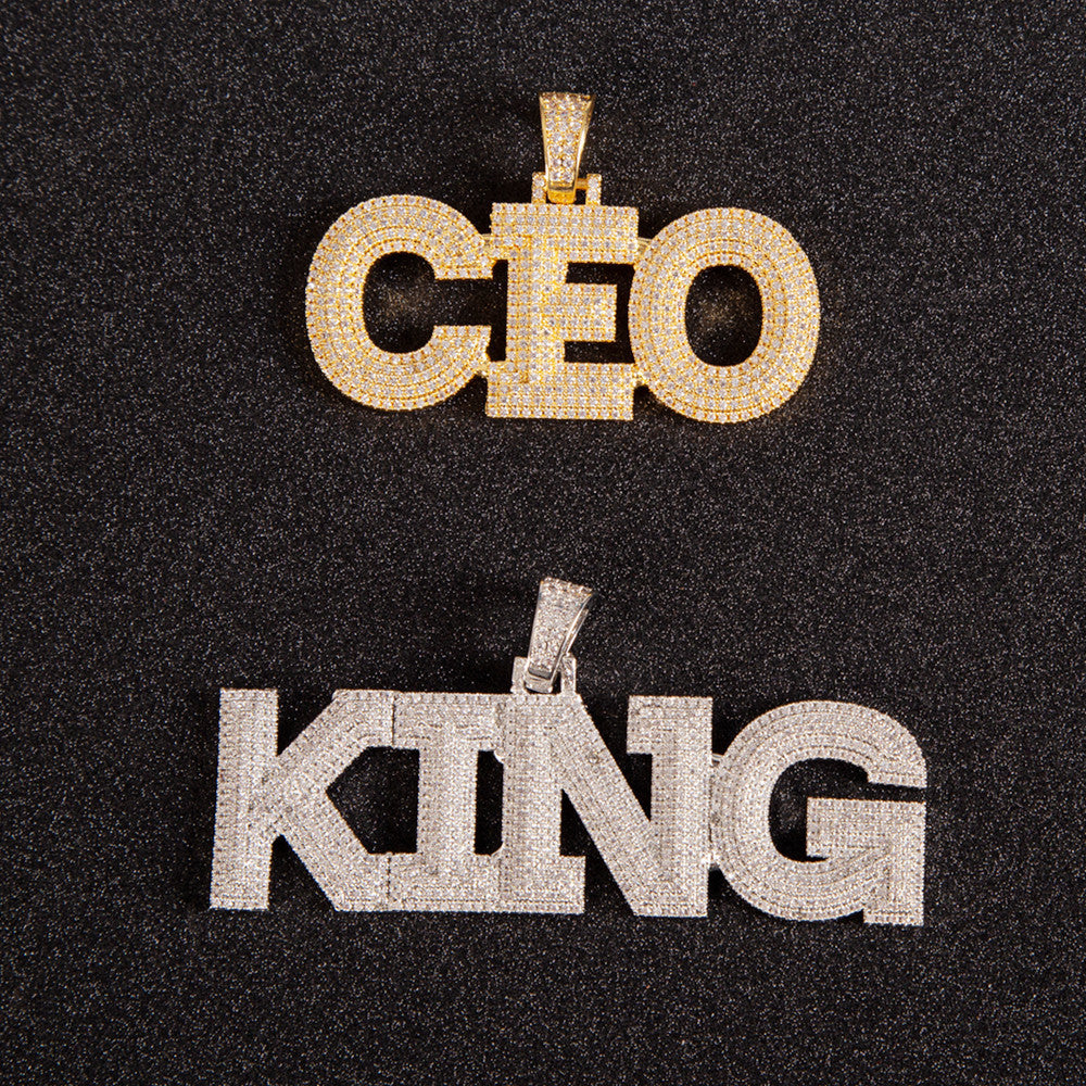 Custom Triple-Layer Iced Letter Pendant