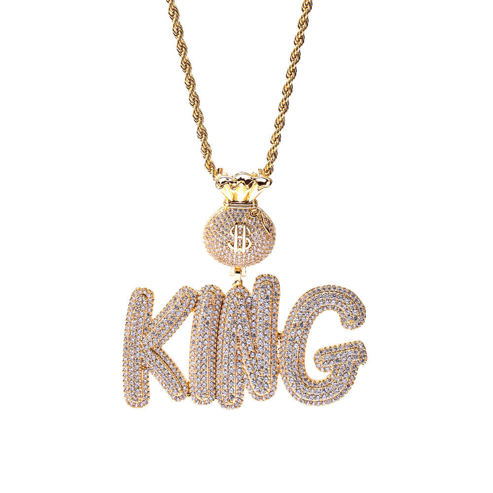 Custom Iced Bubble Letter & Number Pendant