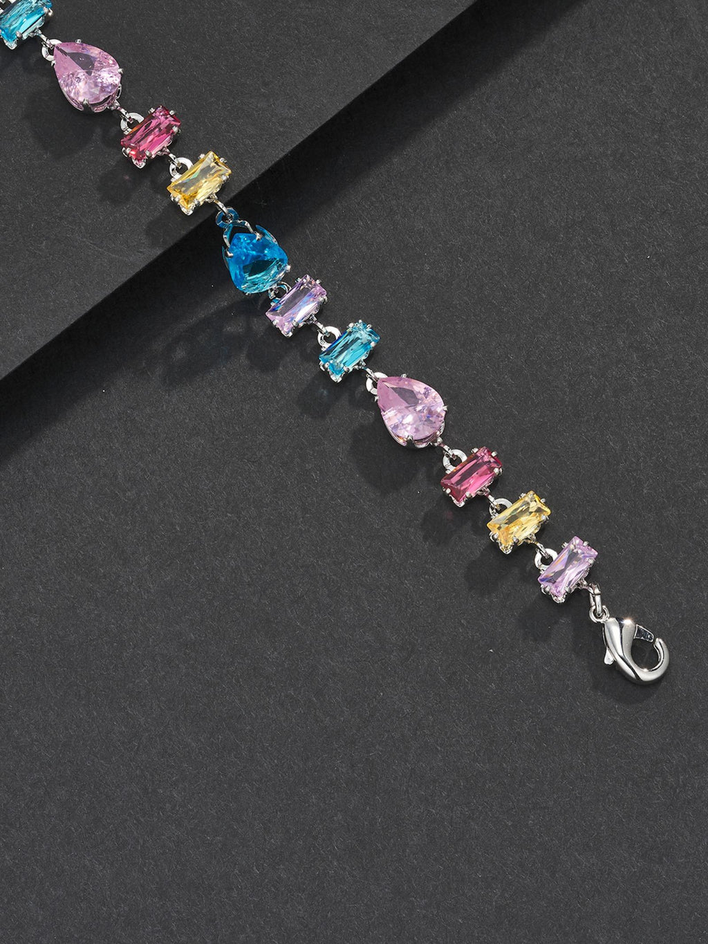 Multicolor Square Gemstone Bracelet