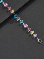 Multicolor Square Gemstone Bracelet