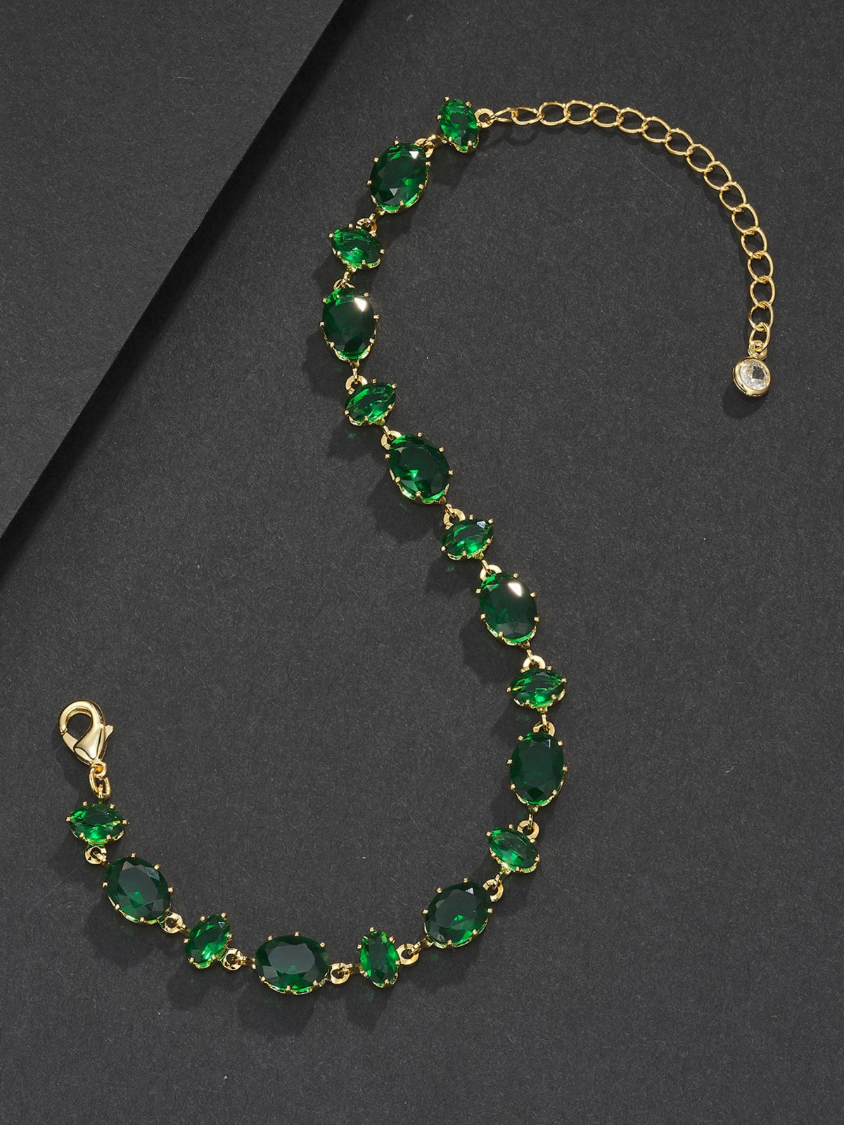 Green Oval Gemstone Bracelet
