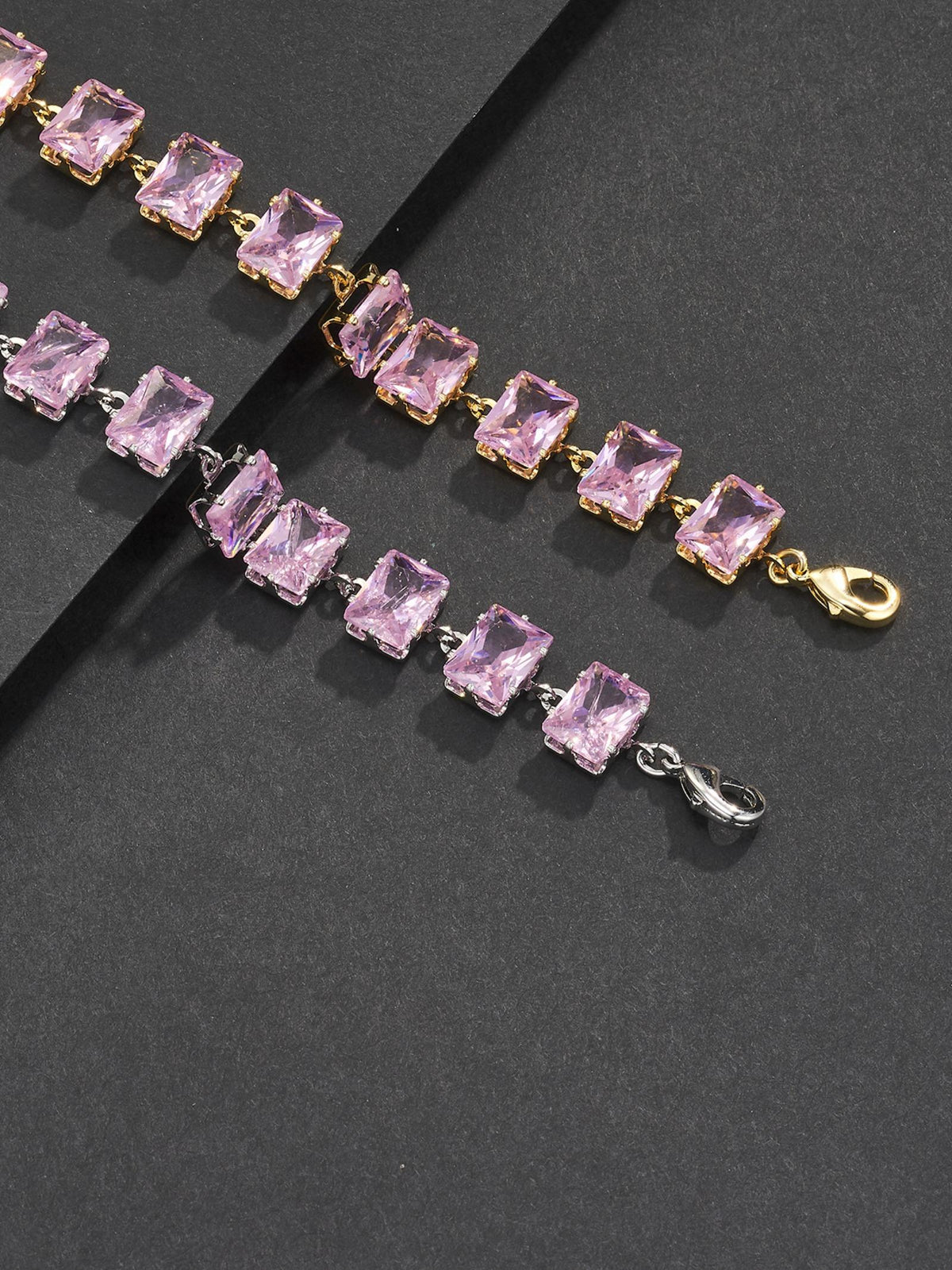 9mm Pink Baguette Bracelet