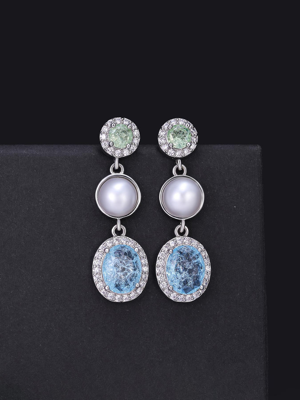 Iced Crystal Bloom Stud Earrings