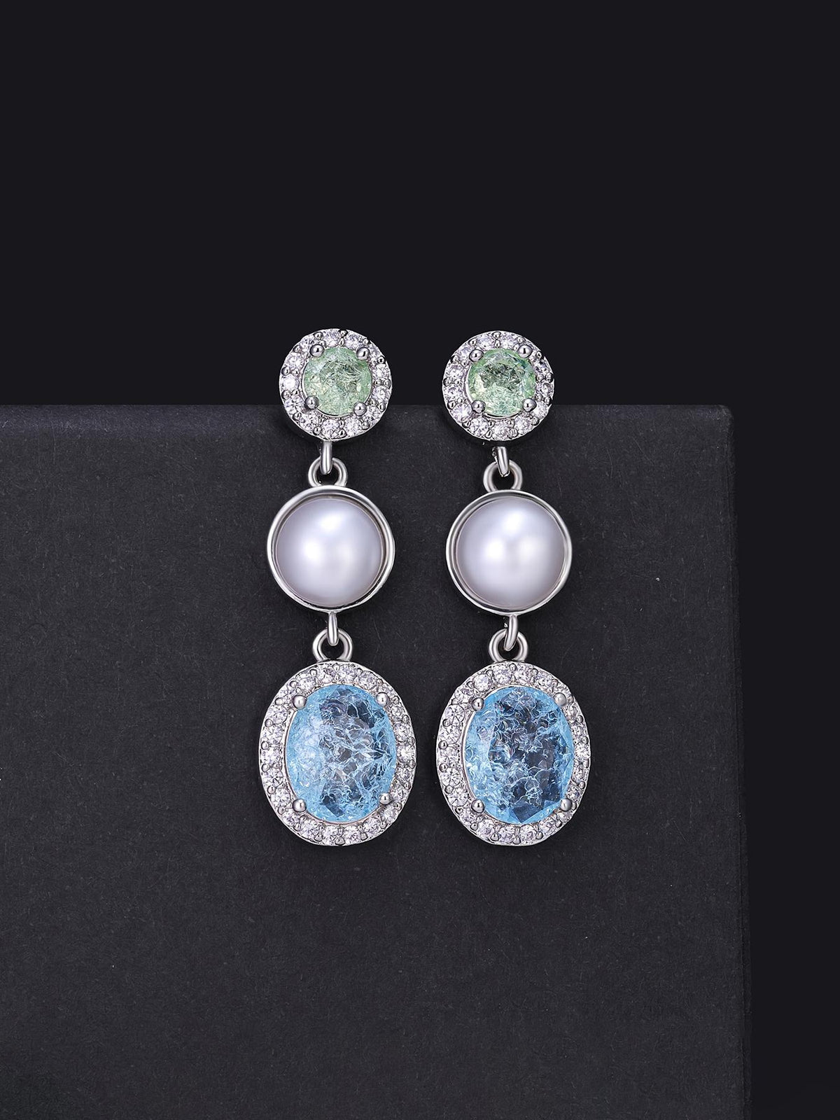Iced Crystal Bloom Stud Earrings