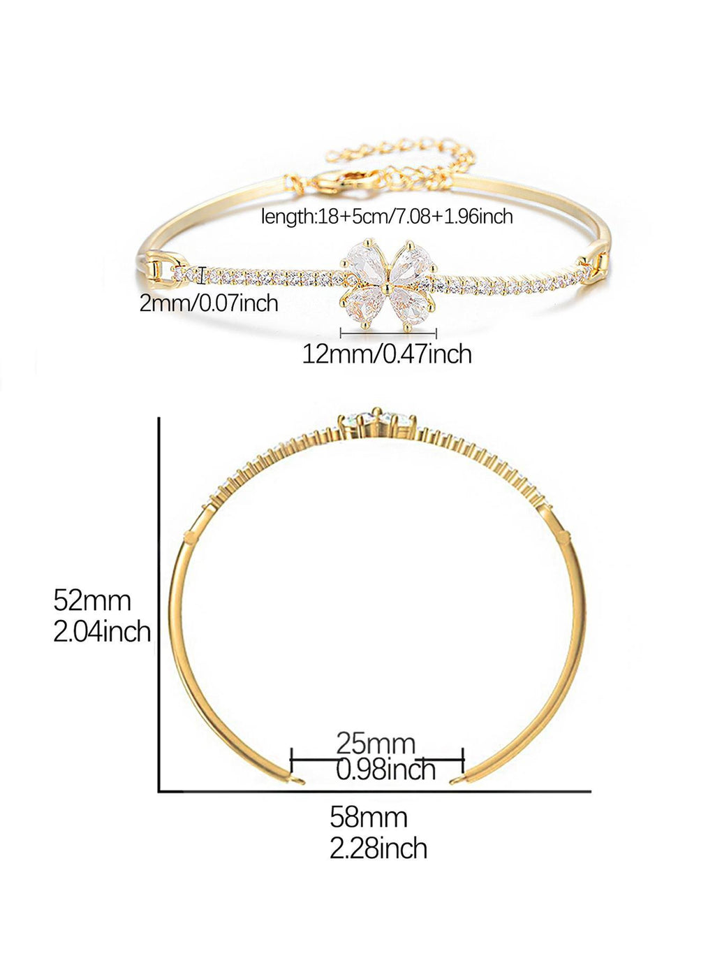 Multicolor Flower CZ Statement Bracelet