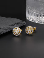 Iced Flower Cluster Stud Earrings