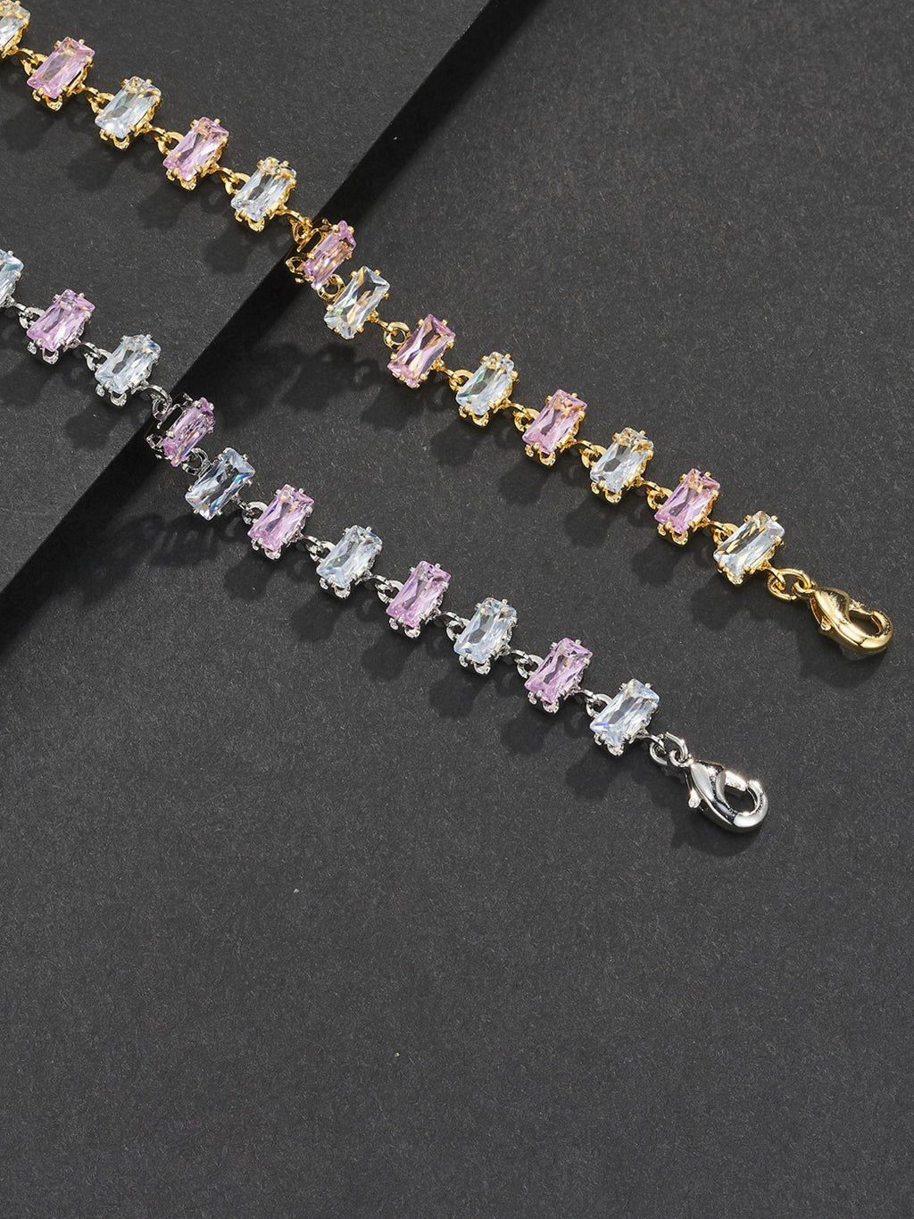 7mm Pink Baguette Bracelet