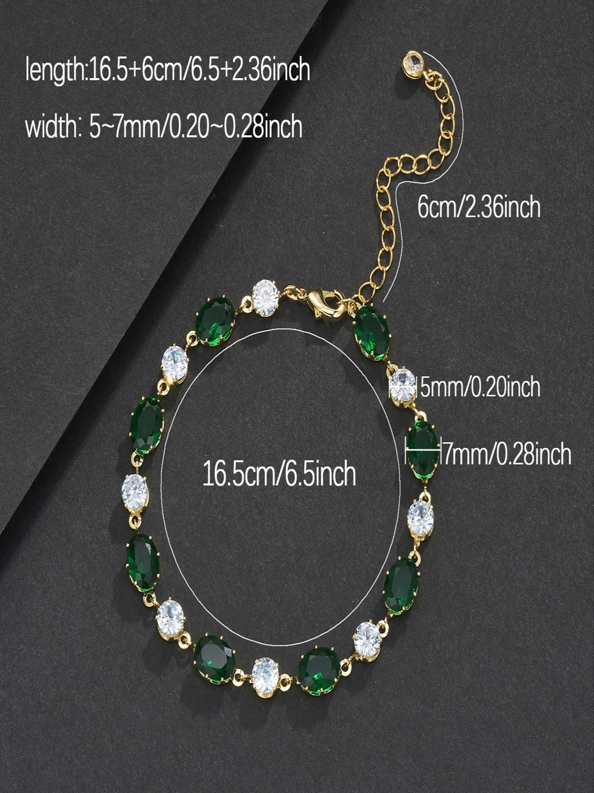 Green Oval Gemstone Bracelet