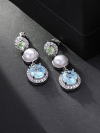 Iced Crystal Bloom Stud Earrings