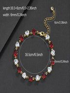 Red Heart CZ Statement Bracelet