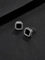 9mm Square Iced Stud Earrings