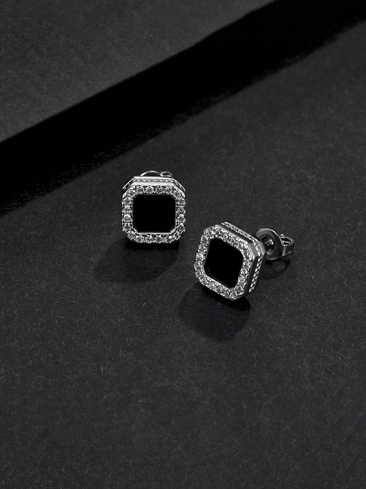 9mm Square Iced Stud Earrings