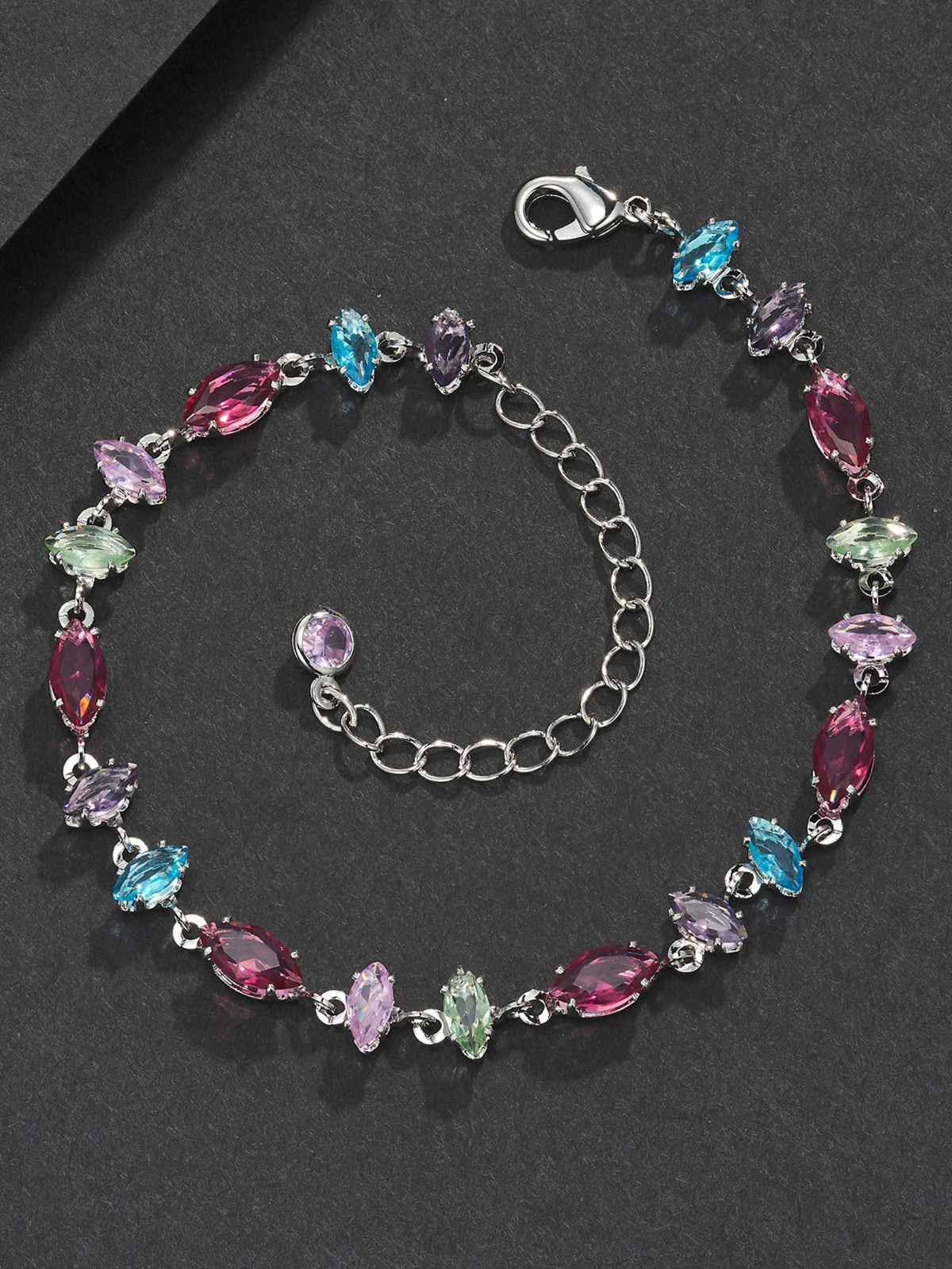 Multicolor Mixed-Cut Gemstone Bracelet