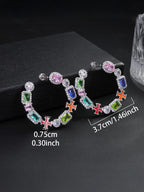 Colorful Enamel Cross Stud Earrings