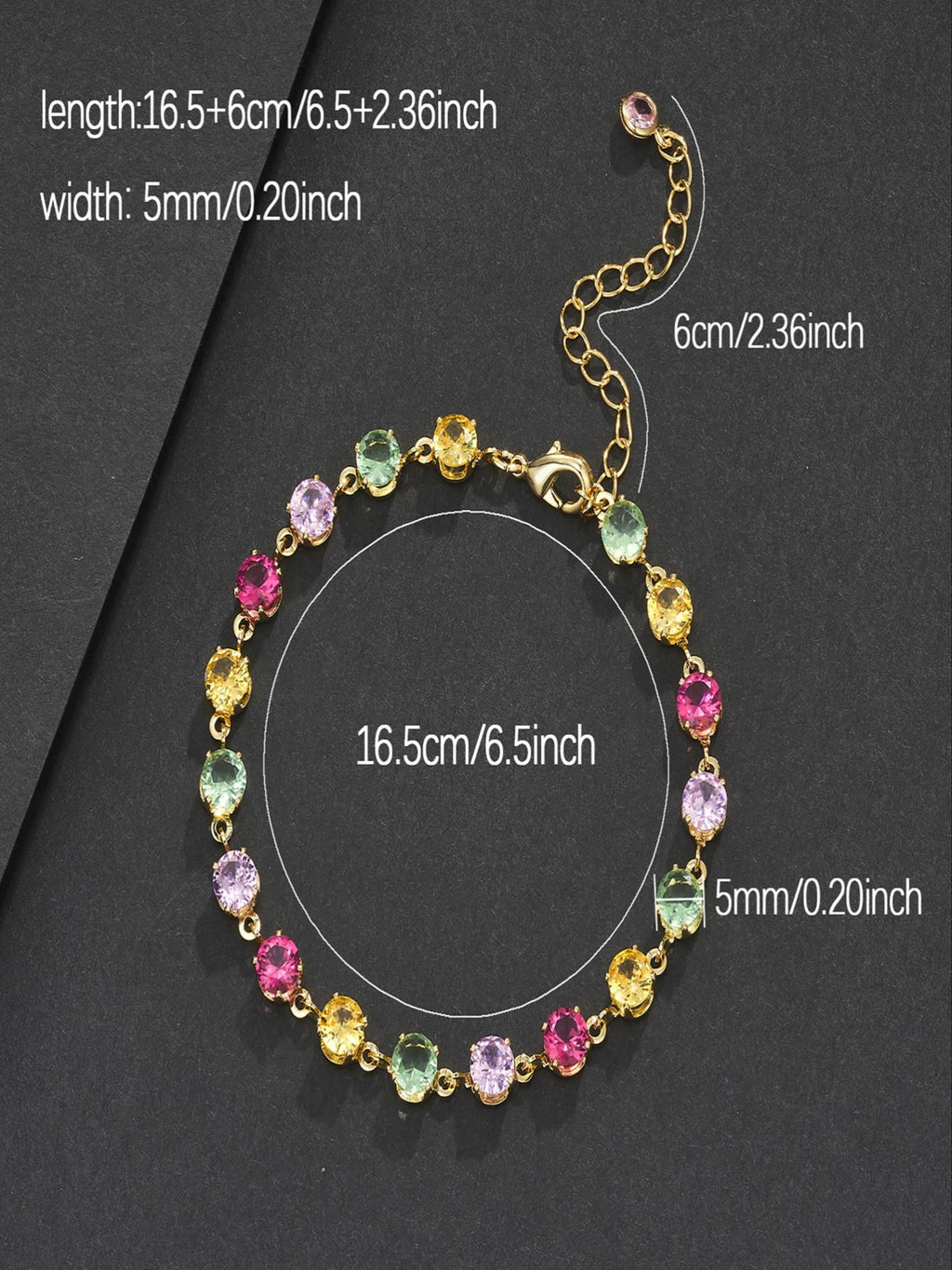 5mm Multicolor Tennis Bracelet