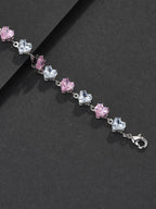 Pink Heart CZ Statement Bracelet