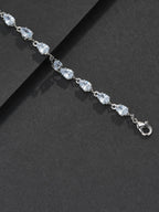 Adjustable 4mm Pear CZ Bracelet