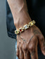Iced Multicolor Square‑CZ Cuban Link Bracelet
