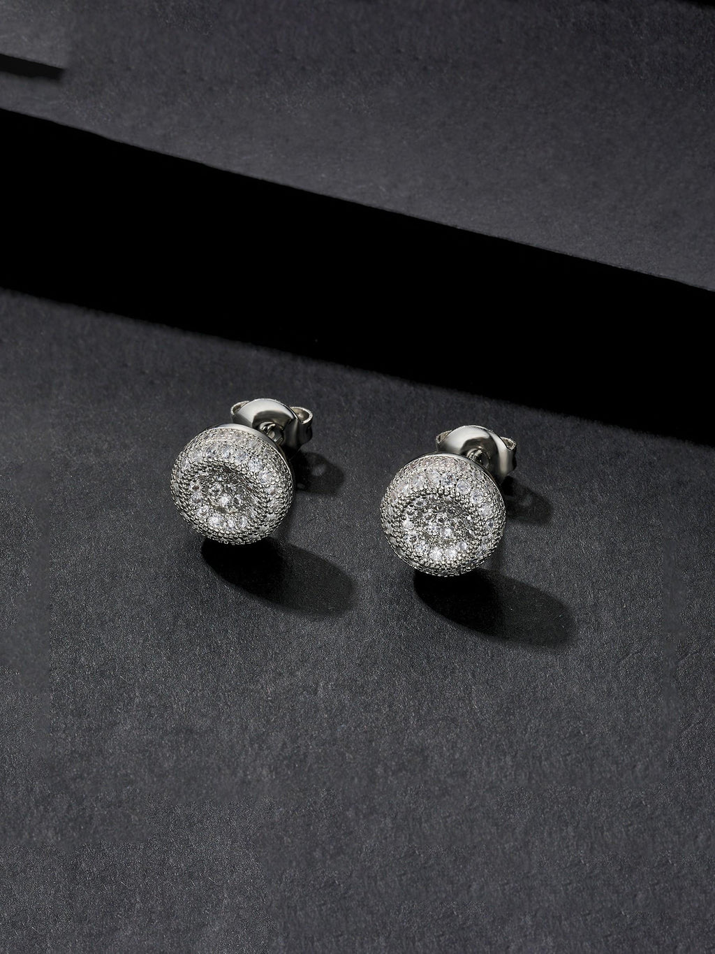Round Iced Street Stud Earrings