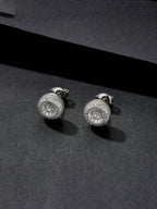 Round Iced Street Stud Earrings