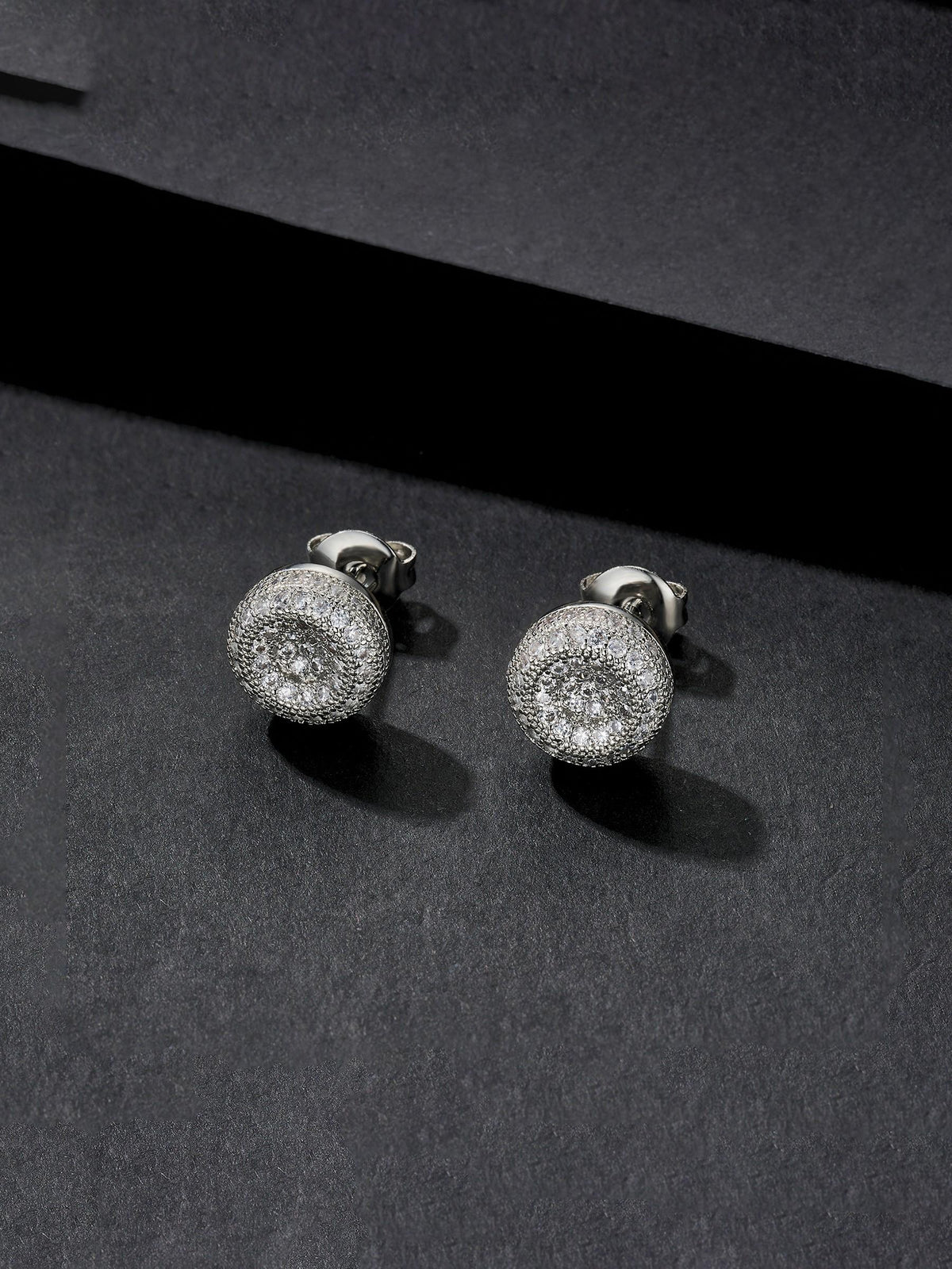 Round Iced Street Stud Earrings