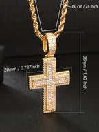 20mm Iced CZ Cross Pendant