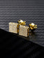 Iced Square CZ Stud Earring Set