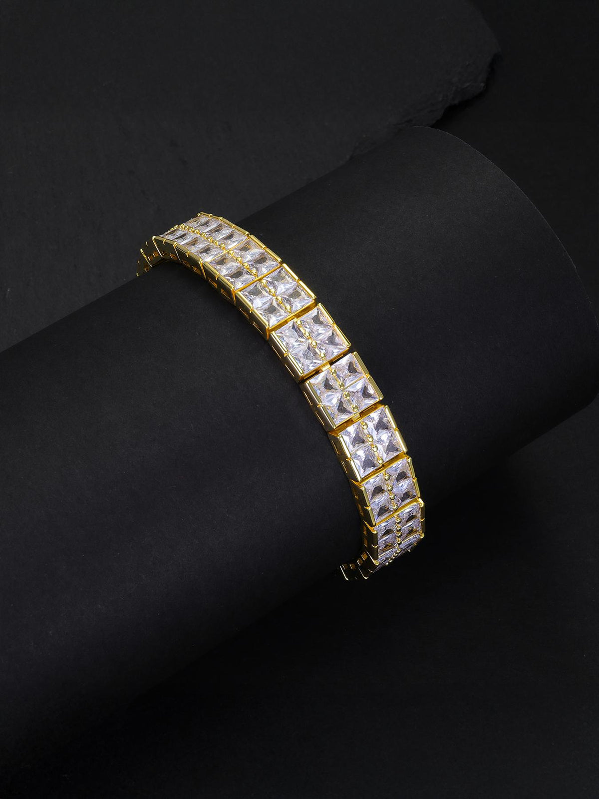 Double Row Cube CZ Bracelet