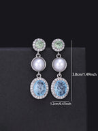 Iced Crystal Bloom Stud Earrings