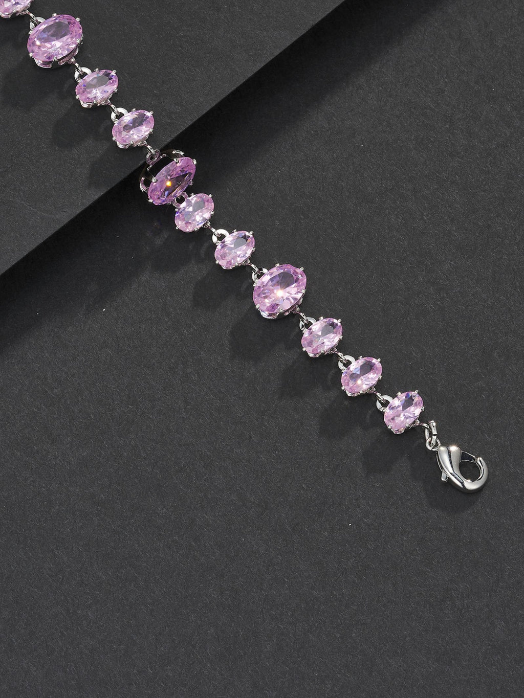 Pink Oval Gemstone Bracelet