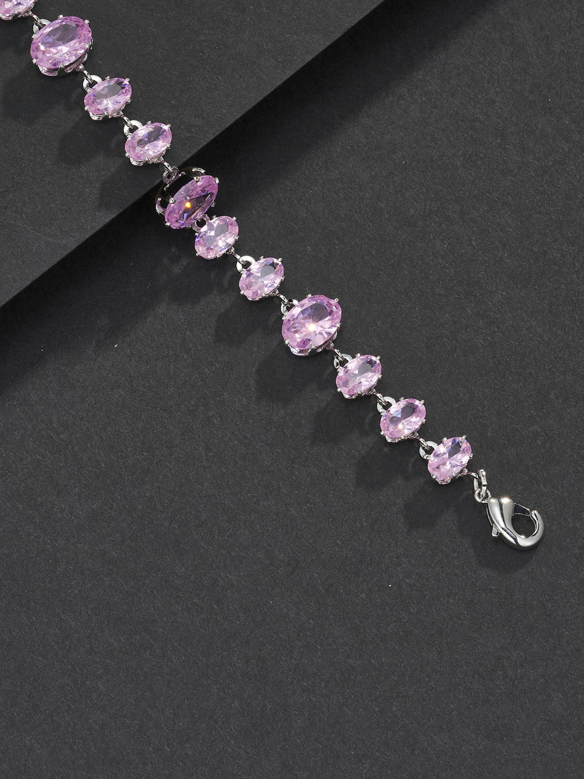 Pink Oval Gemstone Bracelet