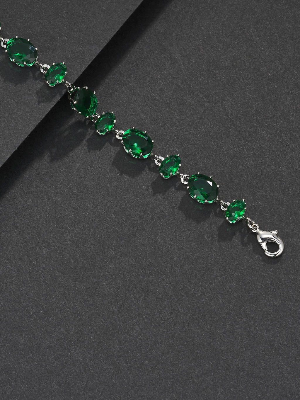 Green Oval Gemstone Bracelet