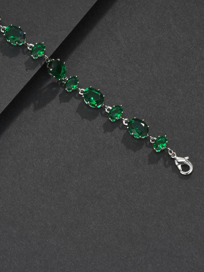 Green Oval Gemstone Bracelet Main Image
