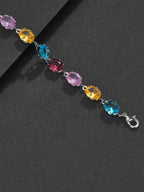 7mm Multicolor Oval Gemstone Bracelet