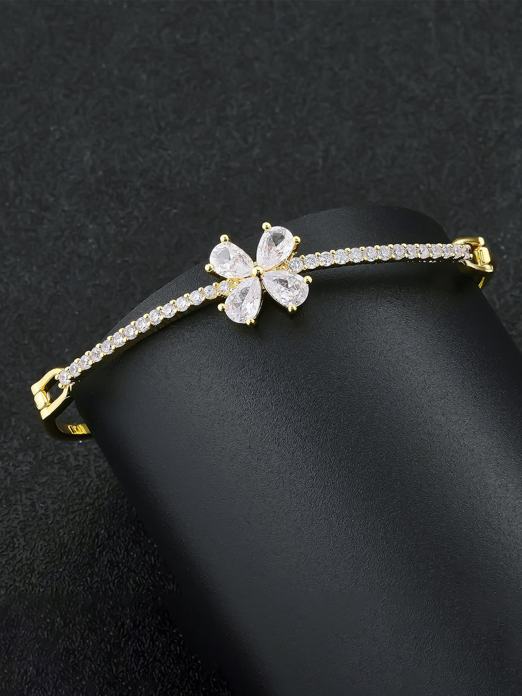 Multicolor Flower CZ Statement Bracelet