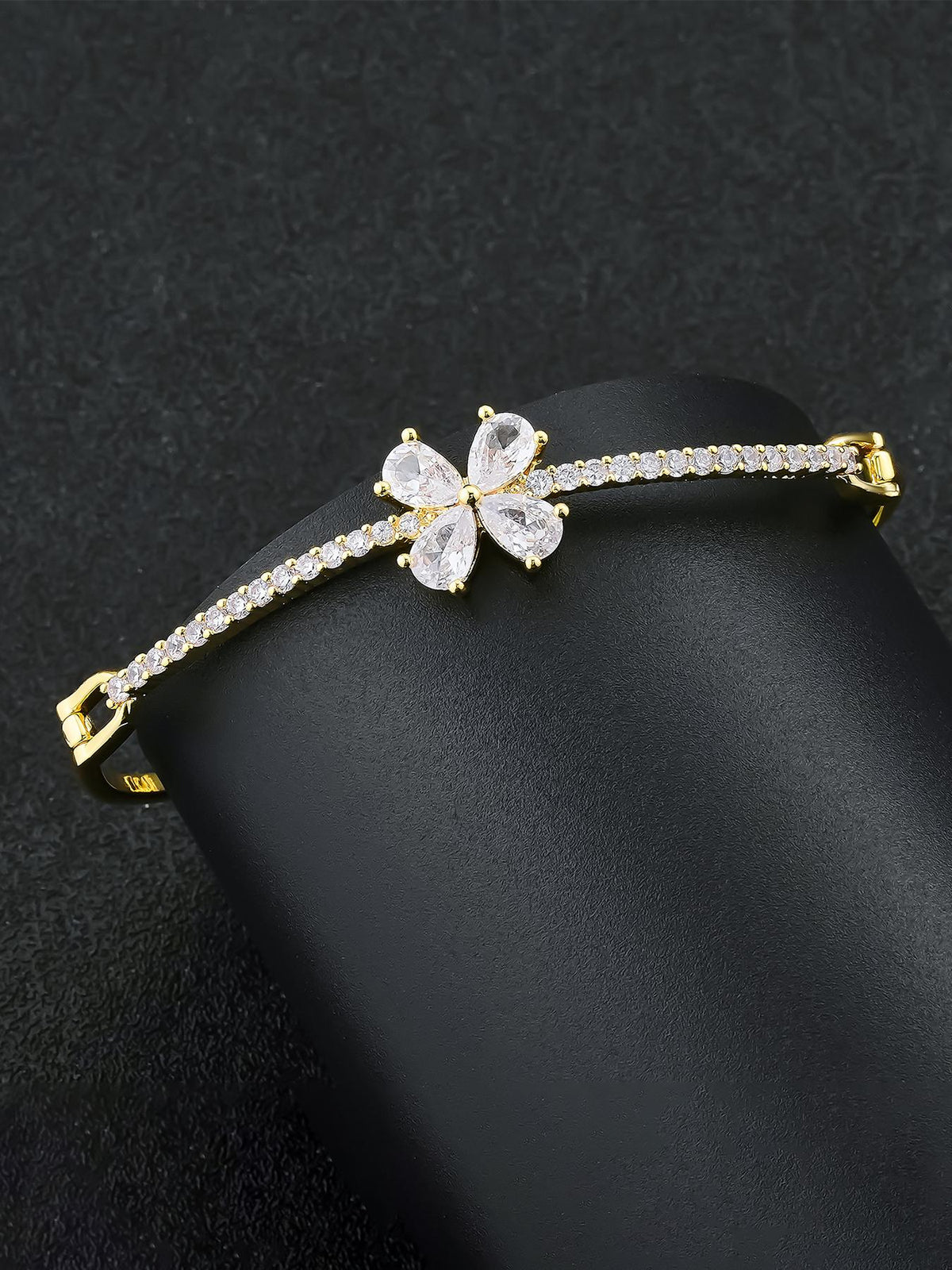Multicolor Flower CZ Statement Bracelet