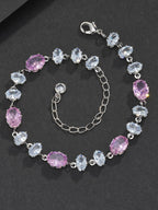 Pink Oval Gemstone Bracelet