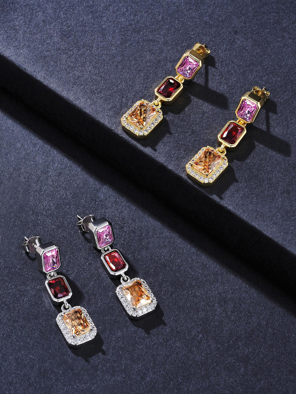 Colorful Iced Stud Earrings