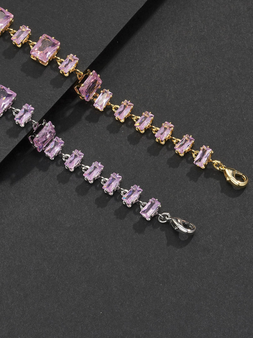 Pink Square Gemstone Bracelet