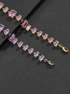 Pink Square Gemstone Bracelet