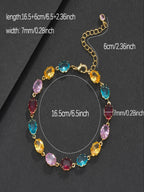 7mm Multicolor Oval Gemstone Bracelet