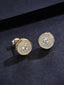Round CZ Street Stud Earrings