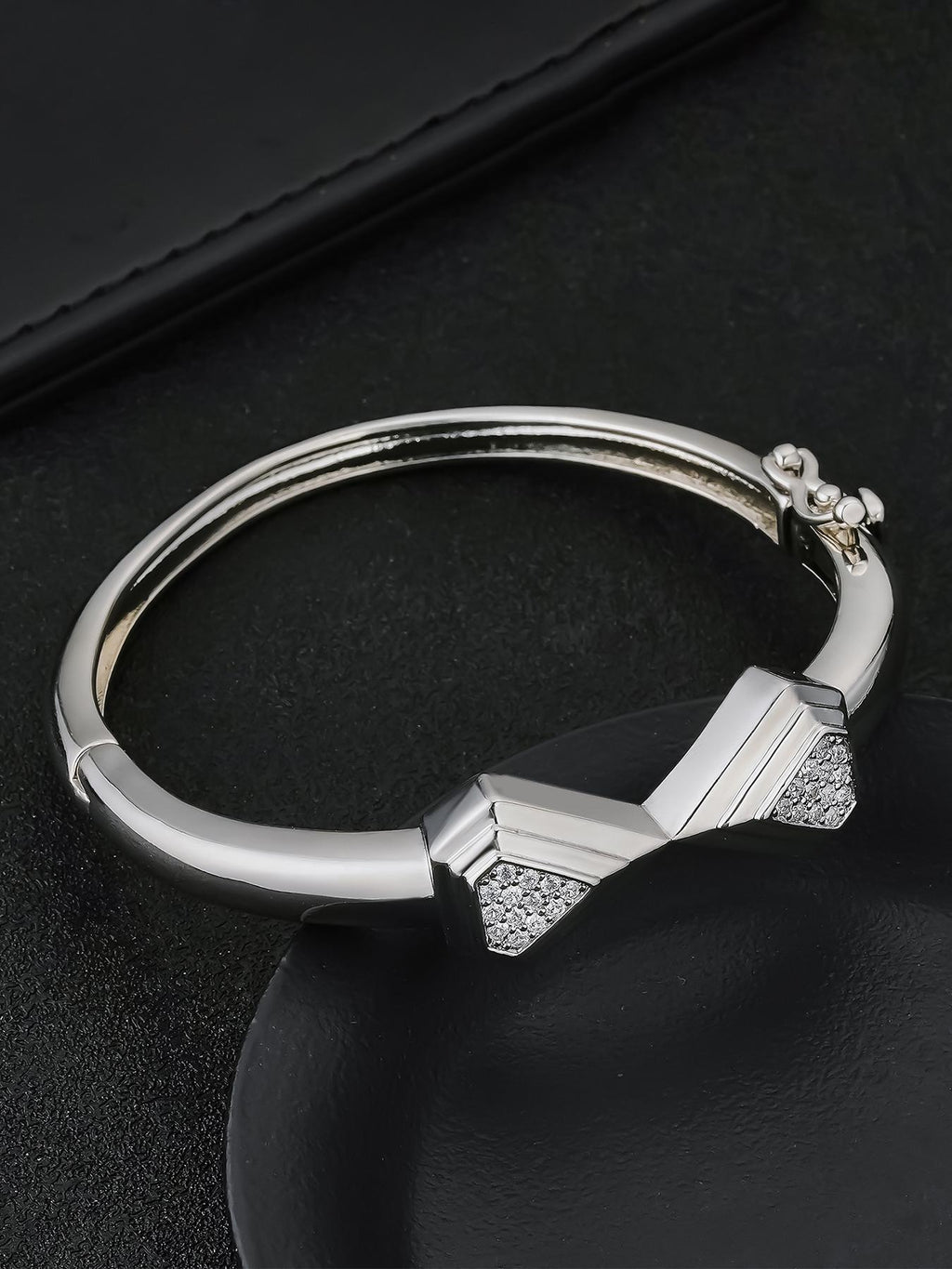 Symmetric Cube Heart CZ Segment Bracelet