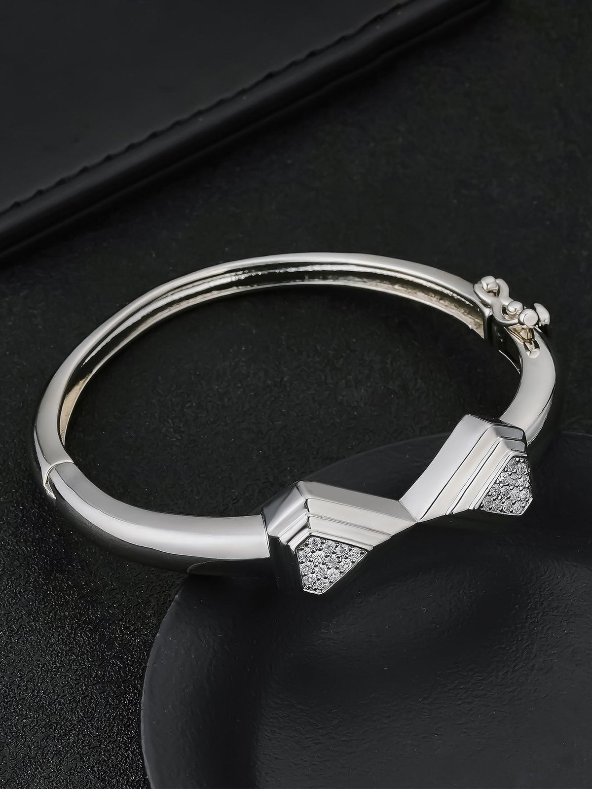Symmetric Cube Heart CZ Segment Bracelet