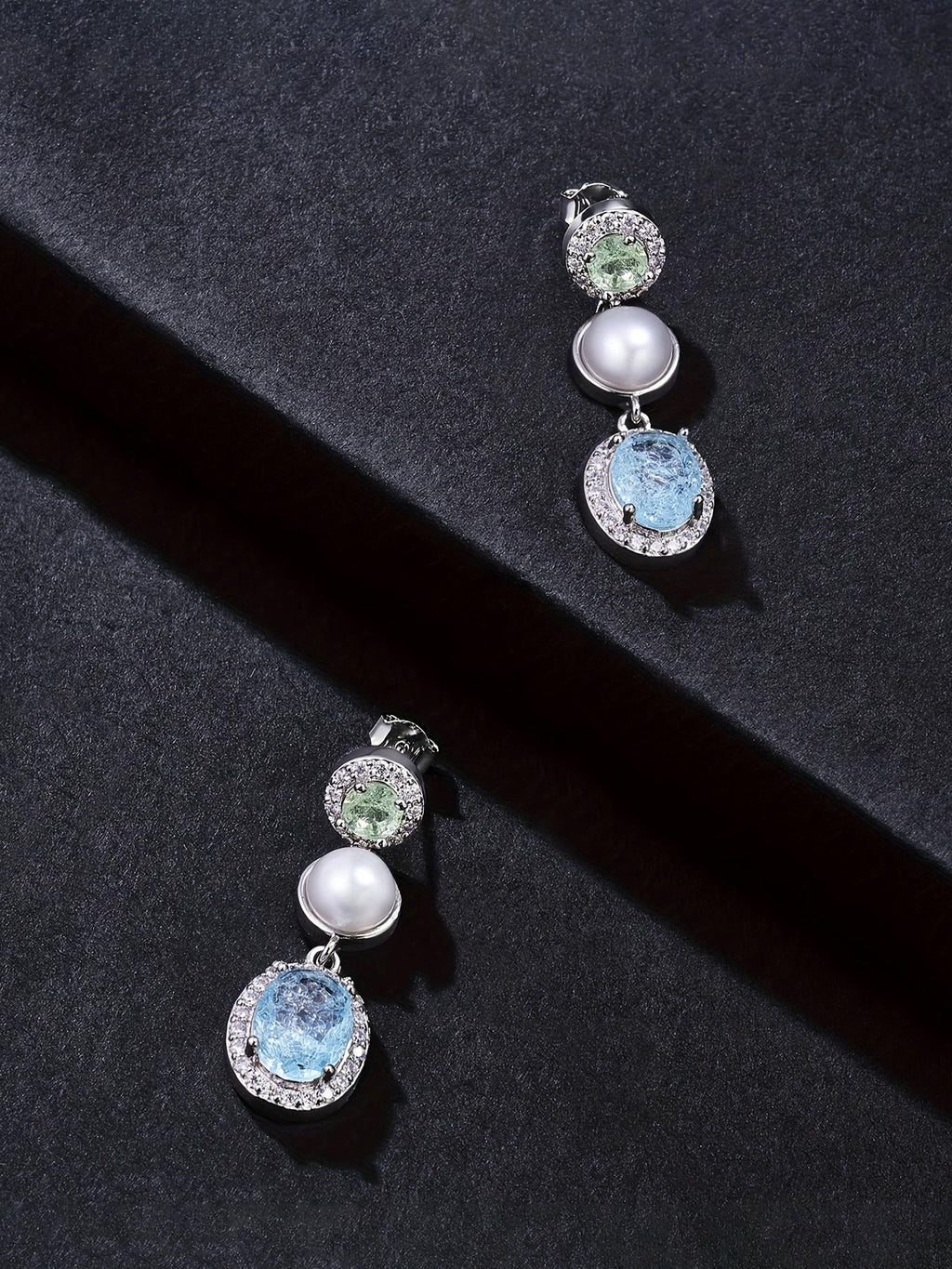 Iced Crystal Bloom Stud Earrings